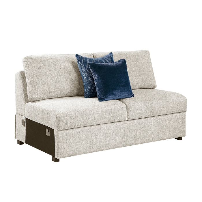 Homelegance - Isla 5 Piece Sectional with Convertible and Reversible Chaise, Hidden Storage, Click Motion Back in Beige - 8548BE*6VCCR22AACA - GreatFurnitureDeal