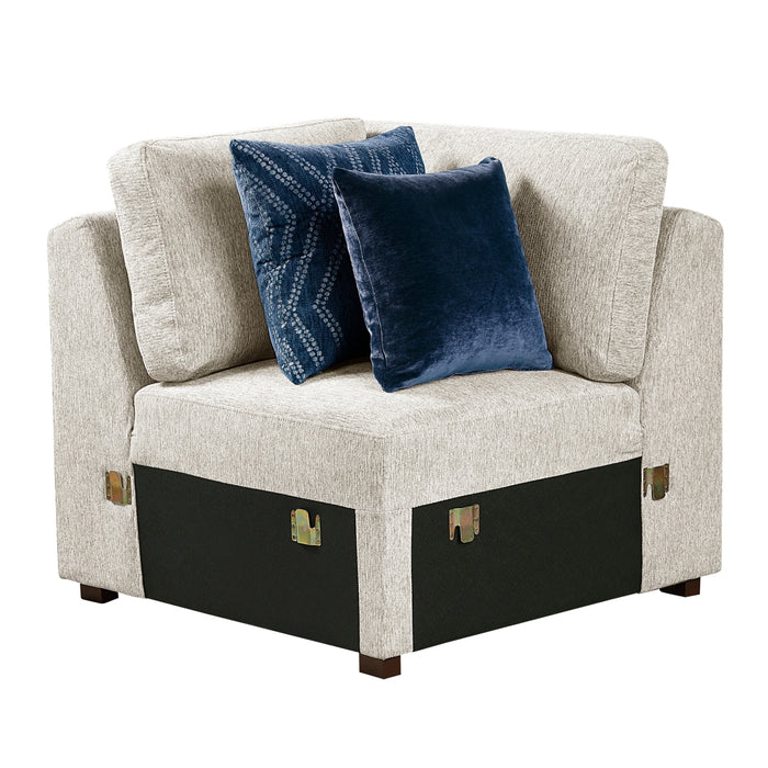 Homelegance - Isla 6 Piece Sectional with Reversible Chaise, Pull-out Bed, Hidden Storage and Ottoman in Beige - 8548BE*7VC2ACR2ACLACAOT - GreatFurnitureDeal
