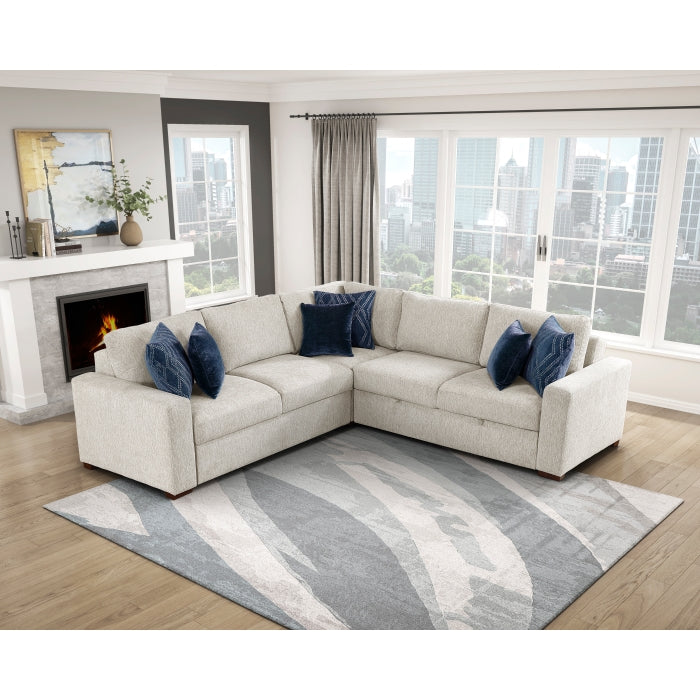 Homelegance - Isla 3 Piece Sectional with Pull-out Bed in Beige - 8548BE*42ACLCR2AA - GreatFurnitureDeal