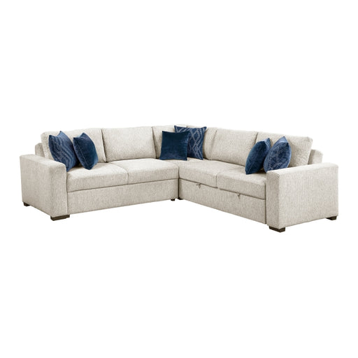 Homelegance - Isla 3 Piece Sectional with Pull-out Bed in Beige - 8548BE*42ACLCR2AA - GreatFurnitureDeal