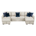 Homelegance - Isla 3 Piece Sectional with Reversible Chaises, Pull-out Bed and Hidden Storage, Click Motion Back in Beige - 8548BE*42VC2ACLA - GreatFurnitureDeal