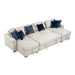 Homelegance - Isla 3 Piece Sectional with Reversible Chaises, Pull-out Bed and Hidden Storage, Click Motion Back in Beige - 8548BE*42VC2ACLA - GreatFurnitureDeal