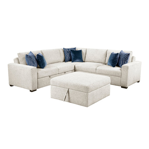 Homelegance - Isla 4 Piece Sectional with Pull-out Bed and Ottoman in Beige - 8548BE*52ACLCR2AAOT - GreatFurnitureDeal