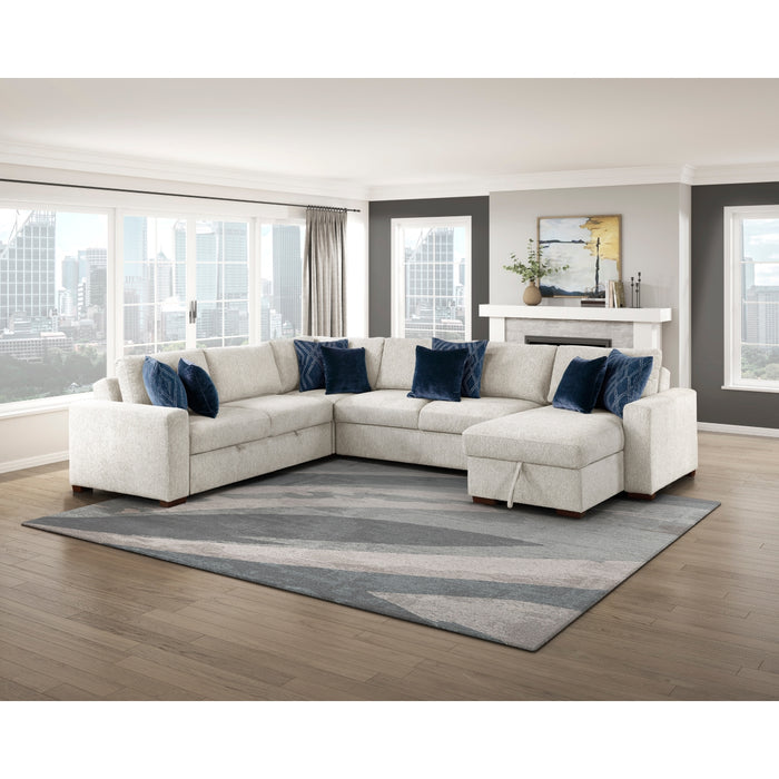 Homelegance - Isla 4 Piece Sectional with Reversible Chaise, Pull-out Bed and Hidden Storage in Beige - 8548BE*5VC2ACR2ACLA - GreatFurnitureDeal