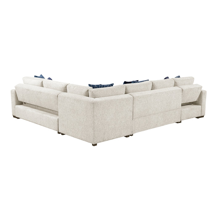 Homelegance - Isla 4 Piece Sectional with Reversible Chaise, Pull-out Bed and Hidden Storage in Beige - 8548BE*5VC2ACR2ACLA - GreatFurnitureDeal