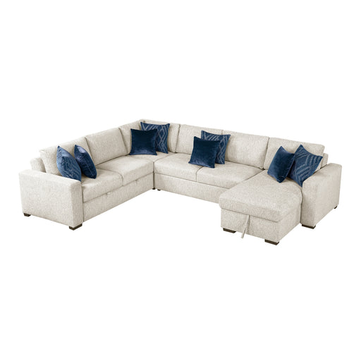 Homelegance - Isla 4 Piece Sectional with Reversible Chaise, Pull-out Bed and Hidden Storage in Beige - 8548BE*5VC2ACR2ACLA - GreatFurnitureDeal