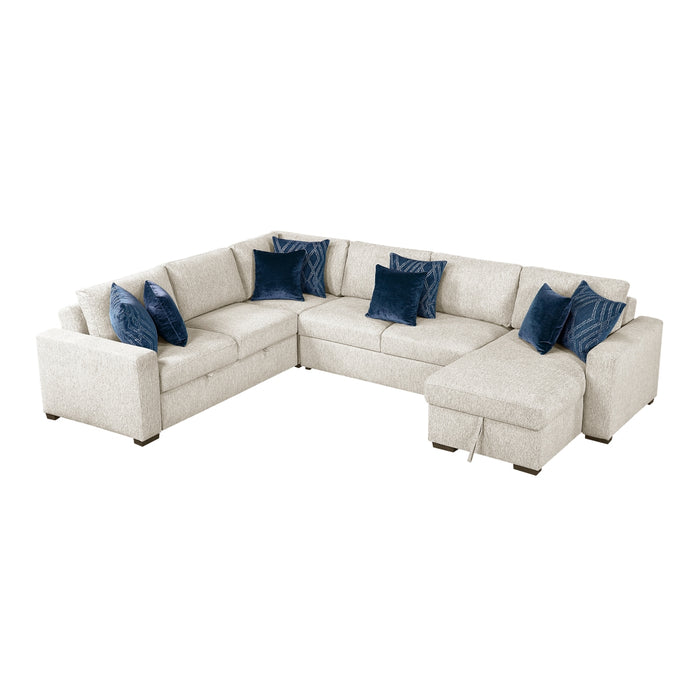 Homelegance - Isla 4 Piece Sectional with Reversible Chaise, Pull-out Bed and Hidden Storage in Beige - 8548BE*5VC2ACR2ACLA - GreatFurnitureDeal