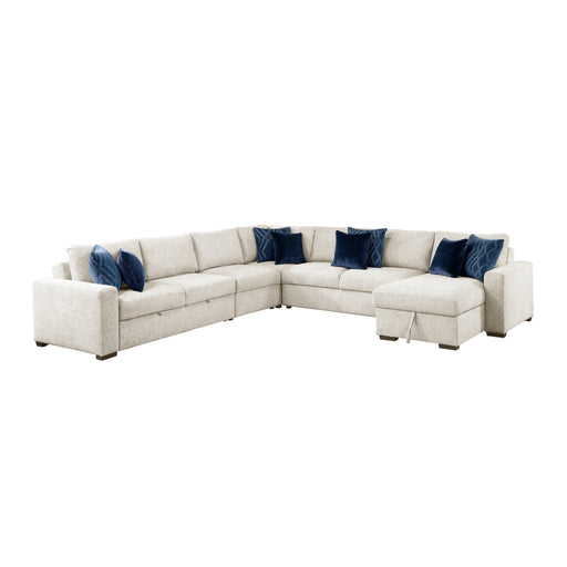 Homelegance - Isla 5 Piece Sectional with Reversible Chaise, Pull-out Bed and Hidden Storage in Beige - 8548BE*6VC2ACR2ACLACA - GreatFurnitureDeal