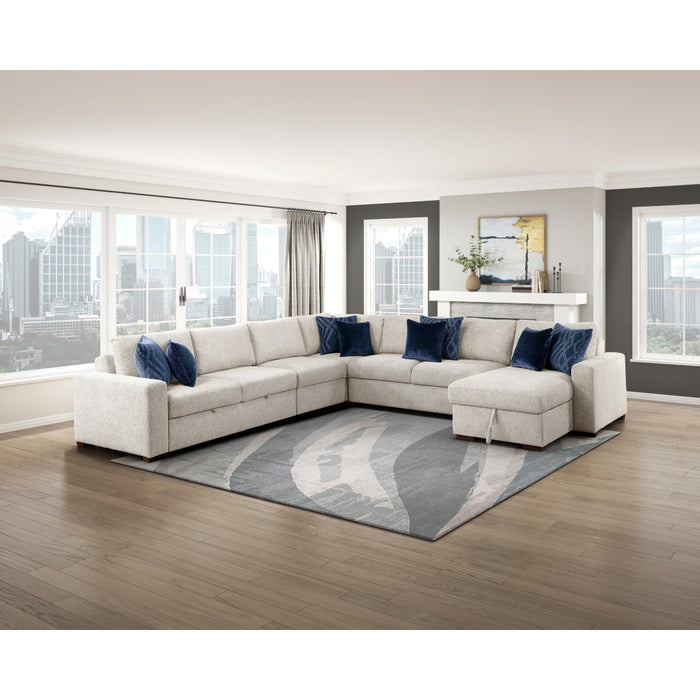 Homelegance - Isla 5 Piece Sectional with Reversible Chaise, Pull-out Bed and Hidden Storage in Beige - 8548BE*6VC2ACR2ACLACA - GreatFurnitureDeal