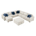 Homelegance - Isla 6 Piece Sectional with Reversible Chaise, Pull-out Bed, Hidden Storage and Ottoman in Beige - 8548BE*7VC2ACR2ACLACAOT - GreatFurnitureDeal