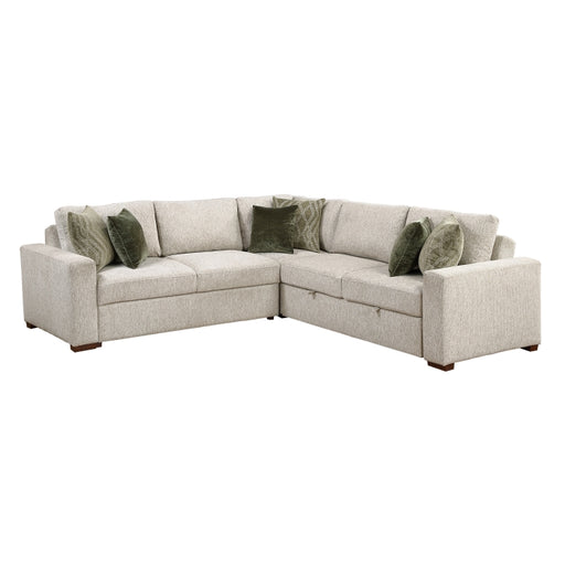 Homelegance - Isla 3 Piece Sectional with Pull-out Bed in Sage Sand - 8548*42ACLCR2AA - GreatFurnitureDeal