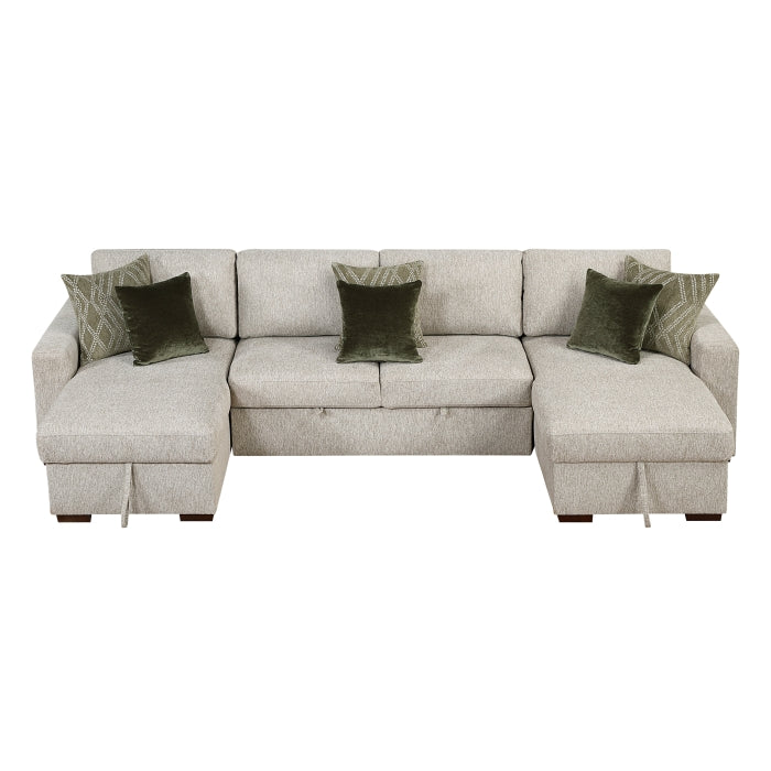 Homelegance - Isla 3 Piece Sectional with Reversible Chaises in Sage Sand - 8548*42VC2ACLA - GreatFurnitureDeal