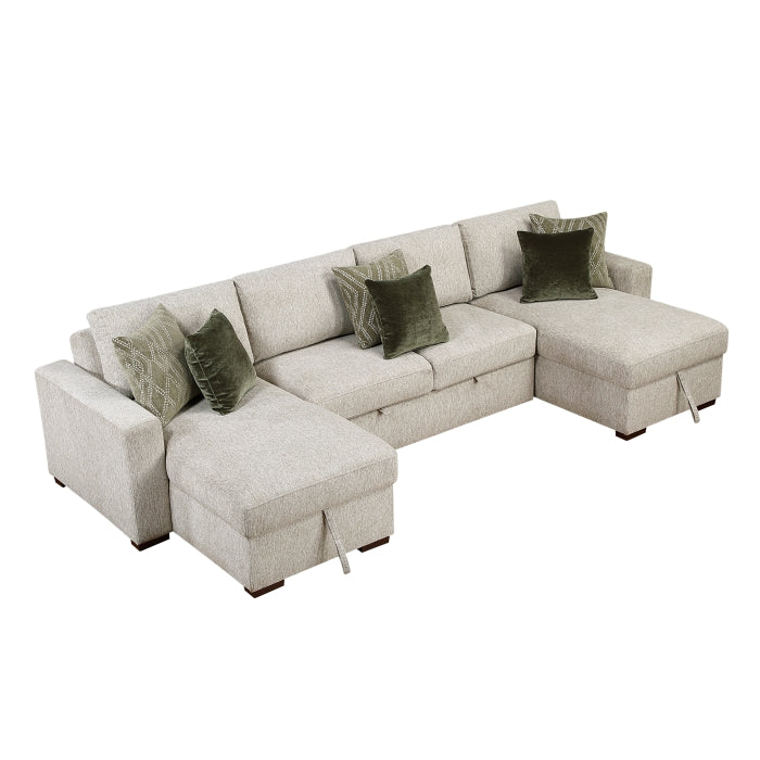 Homelegance - Isla 3 Piece Sectional with Reversible Chaises in Sage Sand - 8548*42VC2ACLA - GreatFurnitureDeal