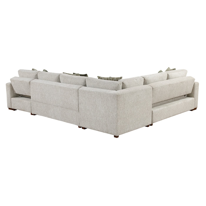 Homelegance - Isla 4 Piece Sectional with Reversible Chaise in Sage Sand - 8548*5VC2ACR2ACLA - GreatFurnitureDeal