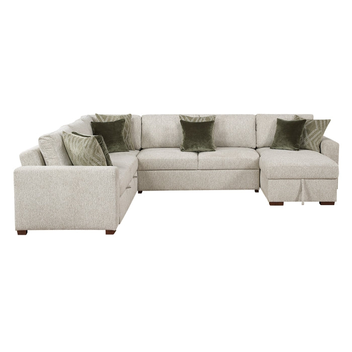 Homelegance - Isla 4 Piece Sectional with Reversible Chaise in Sage Sand - 8548*5VC2ACR2ACLA - GreatFurnitureDeal