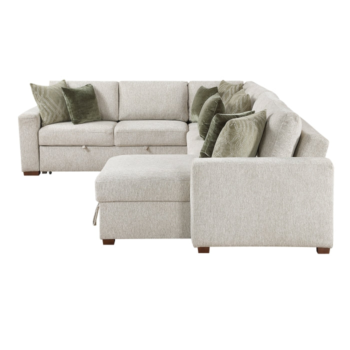 Homelegance - Isla 4 Piece Sectional with Reversible Chaise in Sage Sand - 8548*5VC2ACR2ACLA - GreatFurnitureDeal