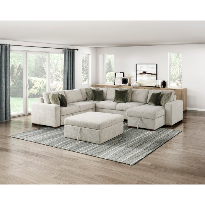 Homelegance - Isla 5 Piece Sectional with Reversible Chaise in Sage Sand - 8548*6VC2ACR2ACLAOT - GreatFurnitureDeal