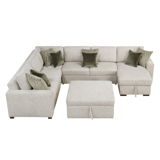 Homelegance - Isla 5 Piece Sectional with Reversible Chaise in Sage Sand - 8548*6VC2ACR2ACLAOT - GreatFurnitureDeal