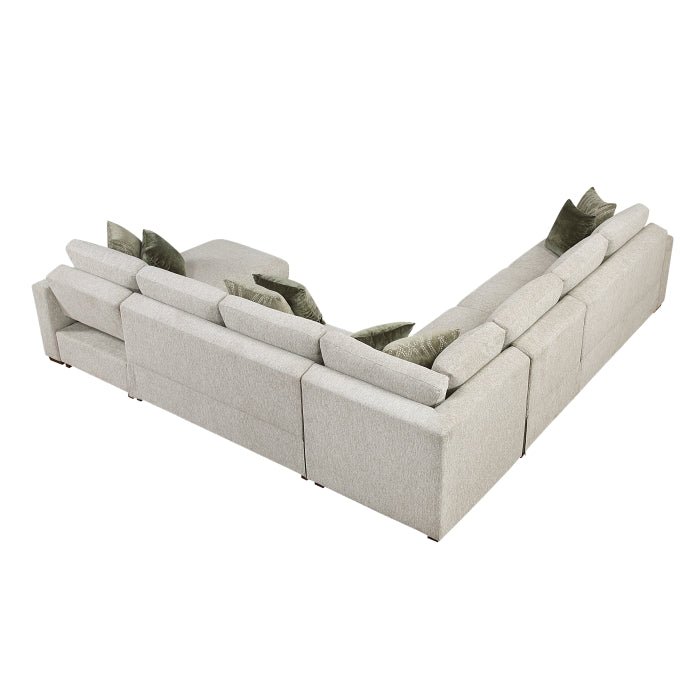 Homelegance - Isla Sectional with Convertible and Reversible Chaise in Sage Sand - 8548*6VCCR22AACA - GreatFurnitureDeal