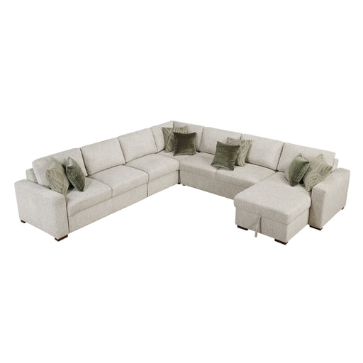 Homelegance - Isla Sectional with Convertible and Reversible Chaise in Sage Sand - 8548*6VCCR22AACA - GreatFurnitureDeal