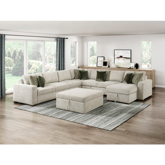 Homelegance - Isla 6 Piece Sectional with Reversible Chaise in Beige - 8548*7VC2ACR2ACLACAOT - GreatFurnitureDeal