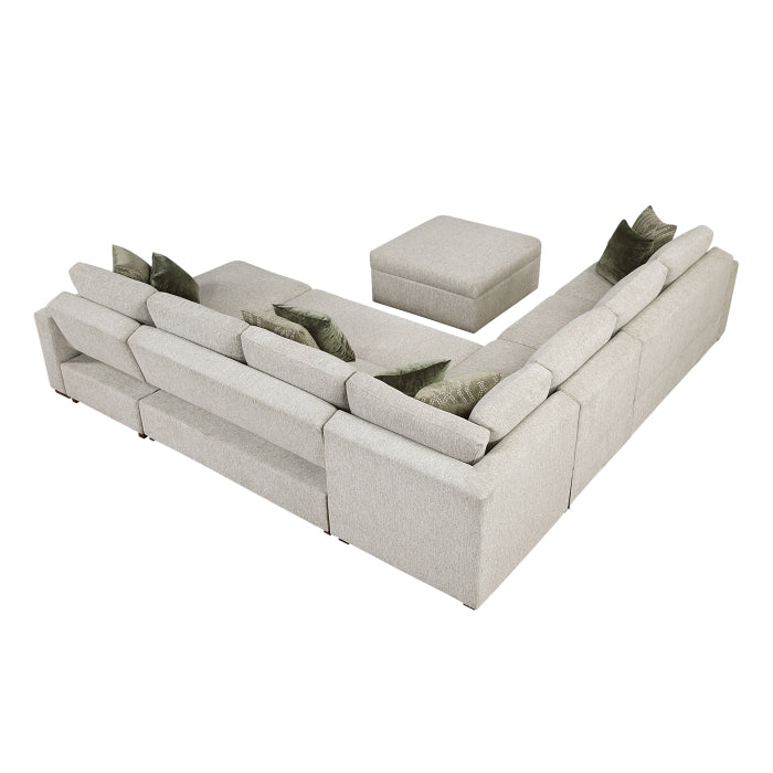 Homelegance - Isla 6 Piece Sectional with Reversible Chaise in Beige - 8548*7VC2ACR2ACLACAOT - GreatFurnitureDeal