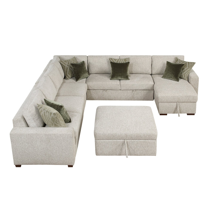 Homelegance - Isla 6 Piece Sectional with Reversible Chaise in Beige - 8548*7VC2ACR2ACLACAOT - GreatFurnitureDeal