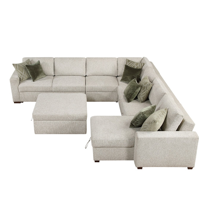 Homelegance - Isla 6 Piece Sectional with Reversible Chaise in Beige - 8548*7VC2ACR2ACLACAOT - GreatFurnitureDeal