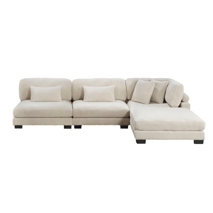 Homelegance - Traverse 4 Piece Modular Sectional with Ottoman - 8555BE*2AC1CROT - GreatFurnitureDeal