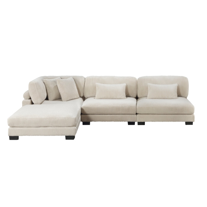 Homelegance - Traverse 4 Piece Modular Sectional with Ottoman - 8555BE*2AC1CROT - GreatFurnitureDeal
