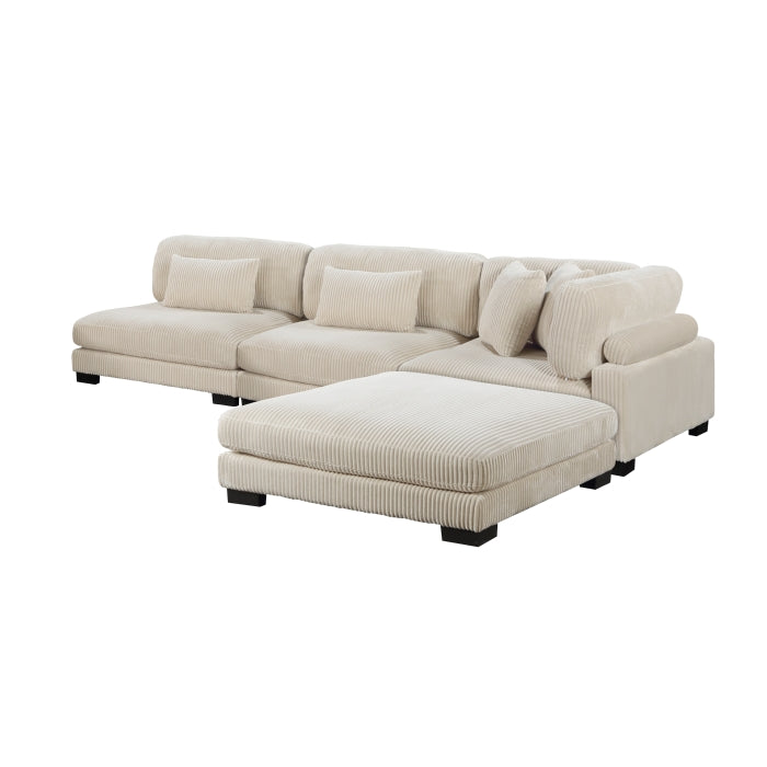 Homelegance - Traverse 4 Piece Modular Sectional with Ottoman - 8555BE*2AC1CROT - GreatFurnitureDeal