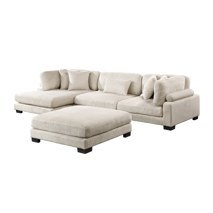 Homelegance - Traverse 4 Piece Modular Sectional with Reversible Chaise and Ottoman - 8555BE*CRACVCOT - GreatFurnitureDeal