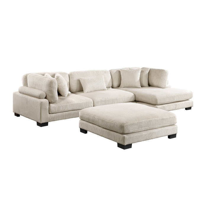 Homelegance - Traverse 4 Piece Modular Sectional with Reversible Chaise and Ottoman - 8555BE*CRACVCOT - GreatFurnitureDeal