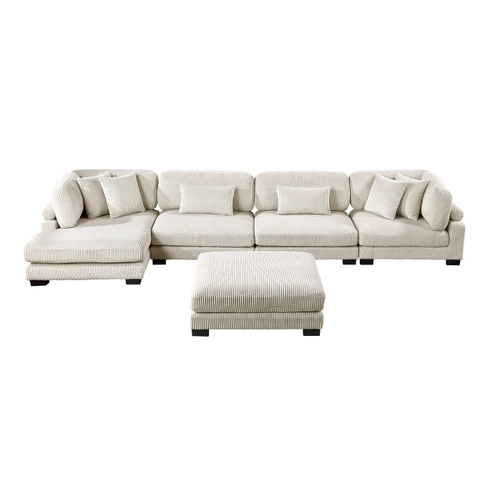 Homelegance - Traverse 5 Piece Modular Sectional with Reversible Chaise and Ottoman - 8555BE*CR2ACVCOT - GreatFurnitureDeal