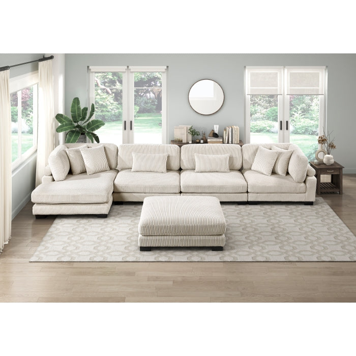 Homelegance - Traverse 5 Piece Modular Sectional with Reversible Chaise and Ottoman - 8555BE*CR2ACVCOT