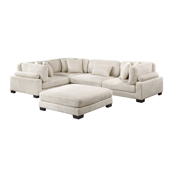 Homelegance - Traverse 5 Piece Modular Sectional with Ottoman - 8555BE*3CRACOT - GreatFurnitureDeal