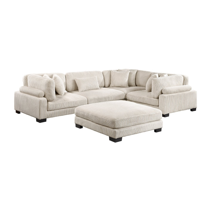 Homelegance - Traverse 5 Piece Modular Sectional with Ottoman - 8555BE*3CRACOT - GreatFurnitureDeal
