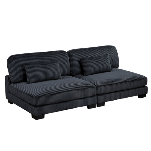 Homelegance - Traverse 6 Piece Modular Sectional with Ottomans in Black - 8555BK*2CR2AC2OT - GreatFurnitureDeal
