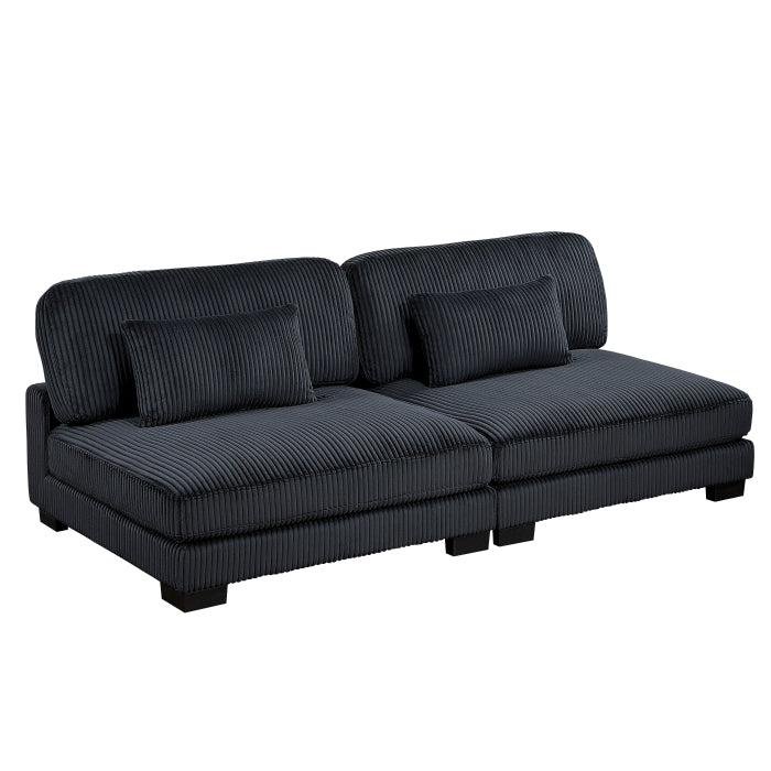 Homelegance - Traverse 6 Piece Modular Sectional with Ottomans in Black - 8555BK*2CR2AC2OT - GreatFurnitureDeal