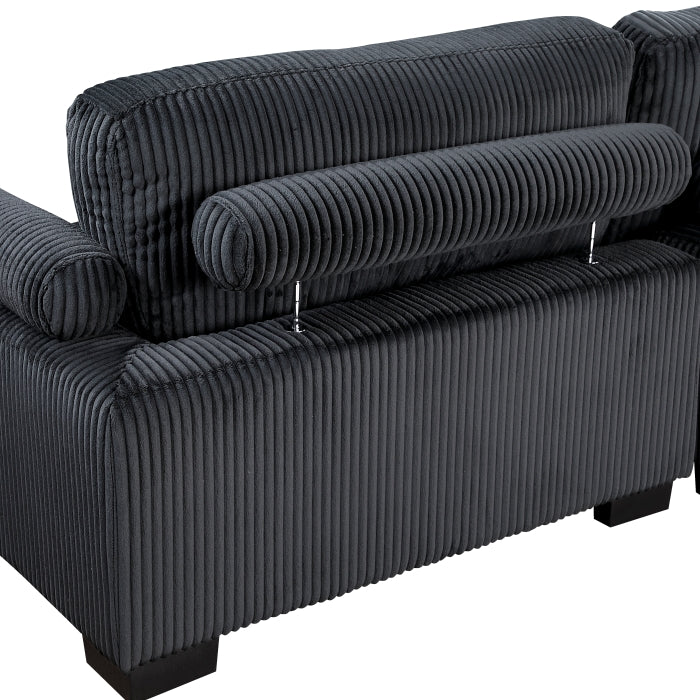 Homelegance - Traverse 5 Piece Modular Sectional with Ottoman in Black - 8555BK*5OT - GreatFurnitureDeal