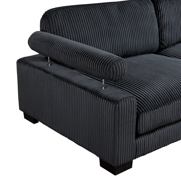 Homelegance - Traverse 4 Piece Modular Sectional in Black - 8555BK*CRACVCOT - GreatFurnitureDeal