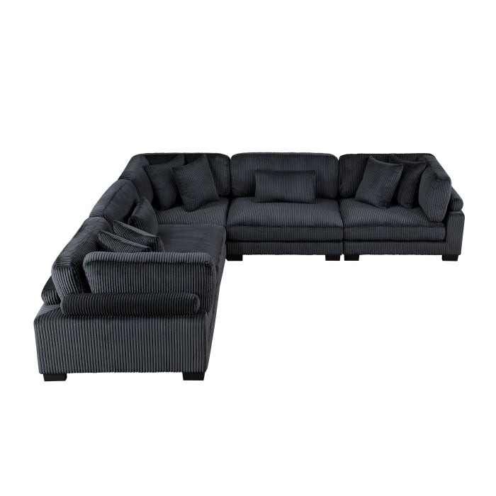 Homelegance - Traverse 5 Piece Modular Sectional in Black - 8555BK*2AC3CR - GreatFurnitureDeal