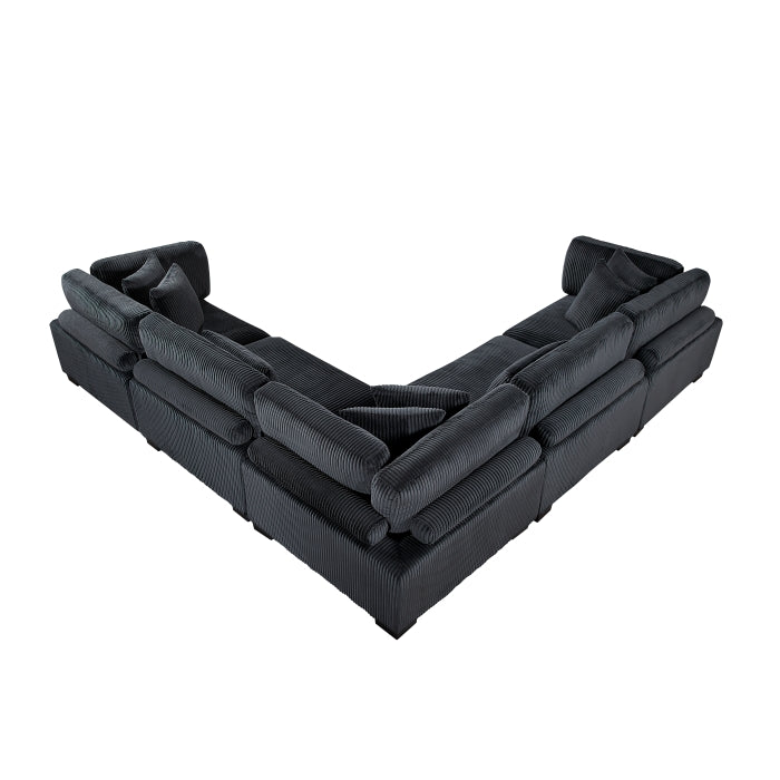 Homelegance - Traverse 5 Piece Modular Sectional in Black - 8555BK*2AC3CR - GreatFurnitureDeal