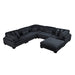 Homelegance - Traverse 6-Piece Modular Sectional with Ottoman in Black - 8555BK*3CR2ACOT - GreatFurnitureDeal