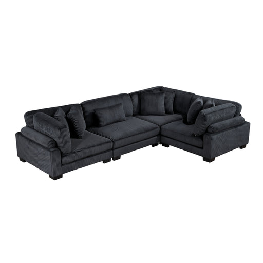 Homelegance - Traverse 4 Piece Modular Sectional in Black - 8555BK*3CRAC - GreatFurnitureDeal