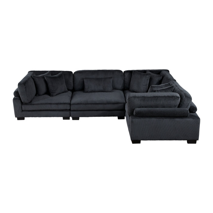 Homelegance - Traverse 4 Piece Modular Sectional in Black - 8555BK*3CRAC - GreatFurnitureDeal