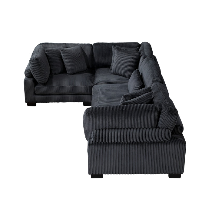 Homelegance - Traverse 4 Piece Modular Sectional in Black - 8555BK*3CRAC - GreatFurnitureDeal