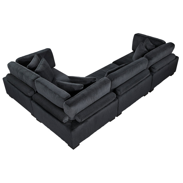 Homelegance - Traverse 4 Piece Modular Sectional in Black - 8555BK*3CRAC - GreatFurnitureDeal