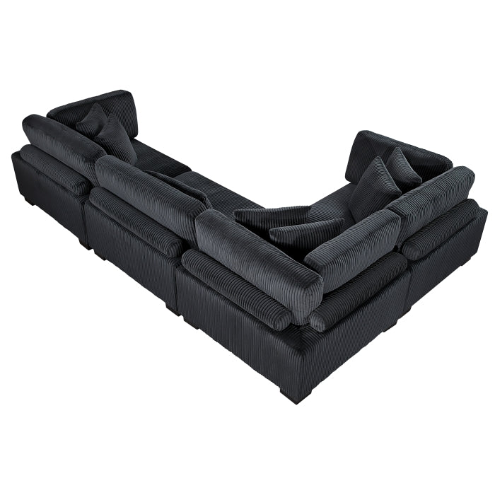 Homelegance - Traverse 4 Piece Modular Sectional in Black - 8555BK*3CRAC - GreatFurnitureDeal