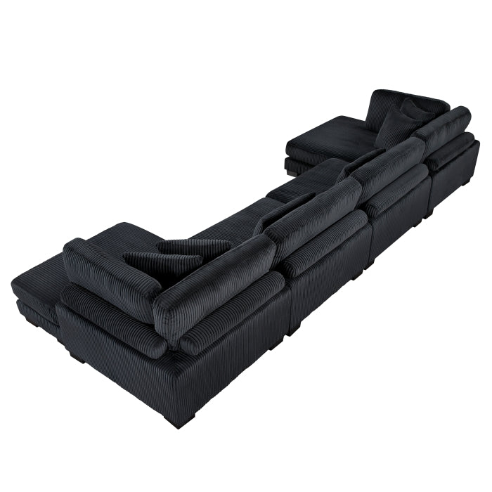 Homelegance - Traverse 4 Piece Modular Sectional with Reversible Chaise in Black - 8555BK*2AC2VC - GreatFurnitureDeal